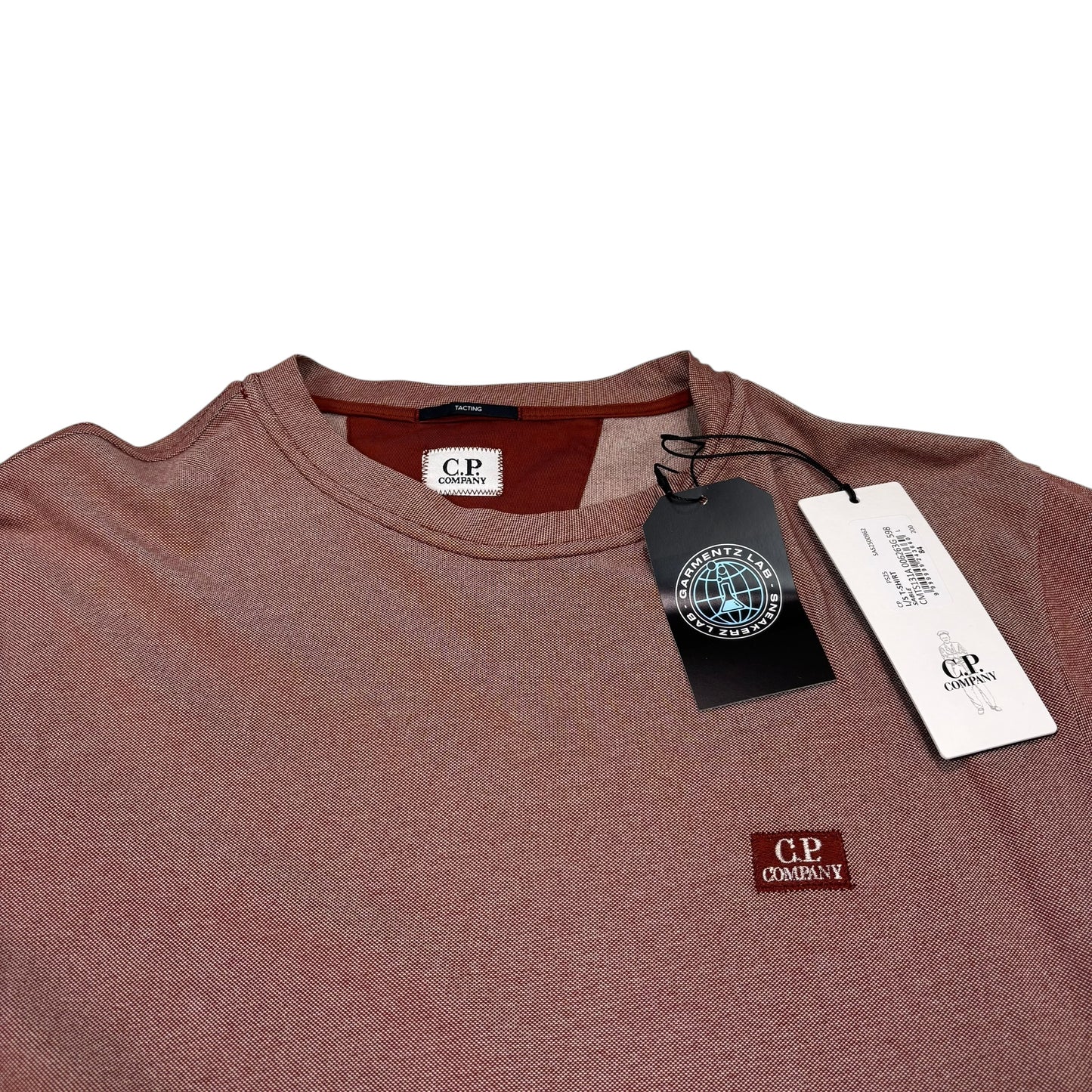 Cp Company Burnt Orange Long Sleeve Box Logo Tshirt