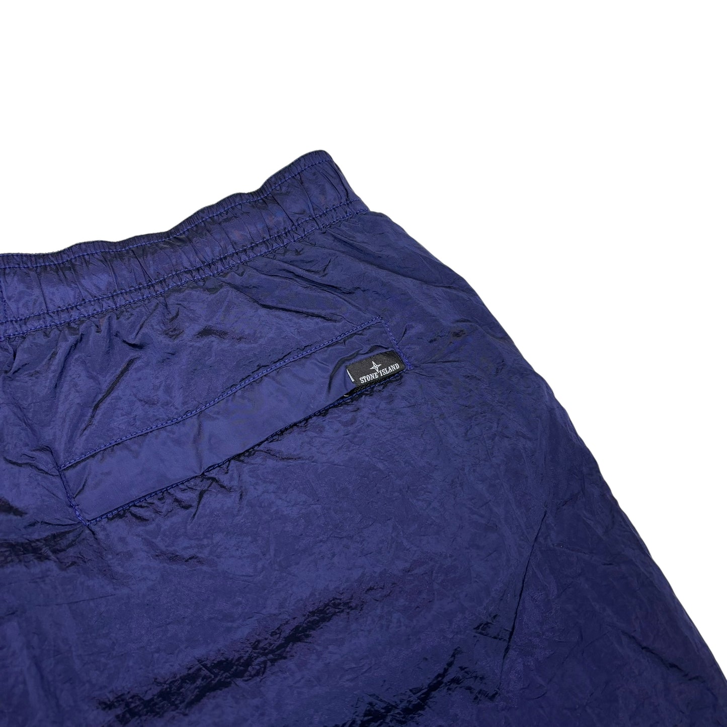 Stone Island Navy Blue Nylon Metal Embroidered Logo Swim Shorts