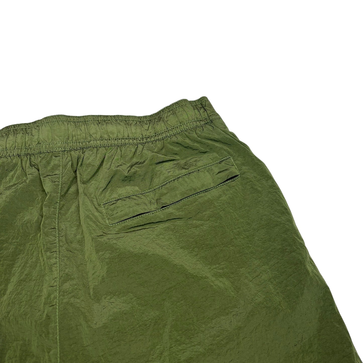 Stone Island Sage Green Nylon Metal Patch Logo Long Swim Shorts
