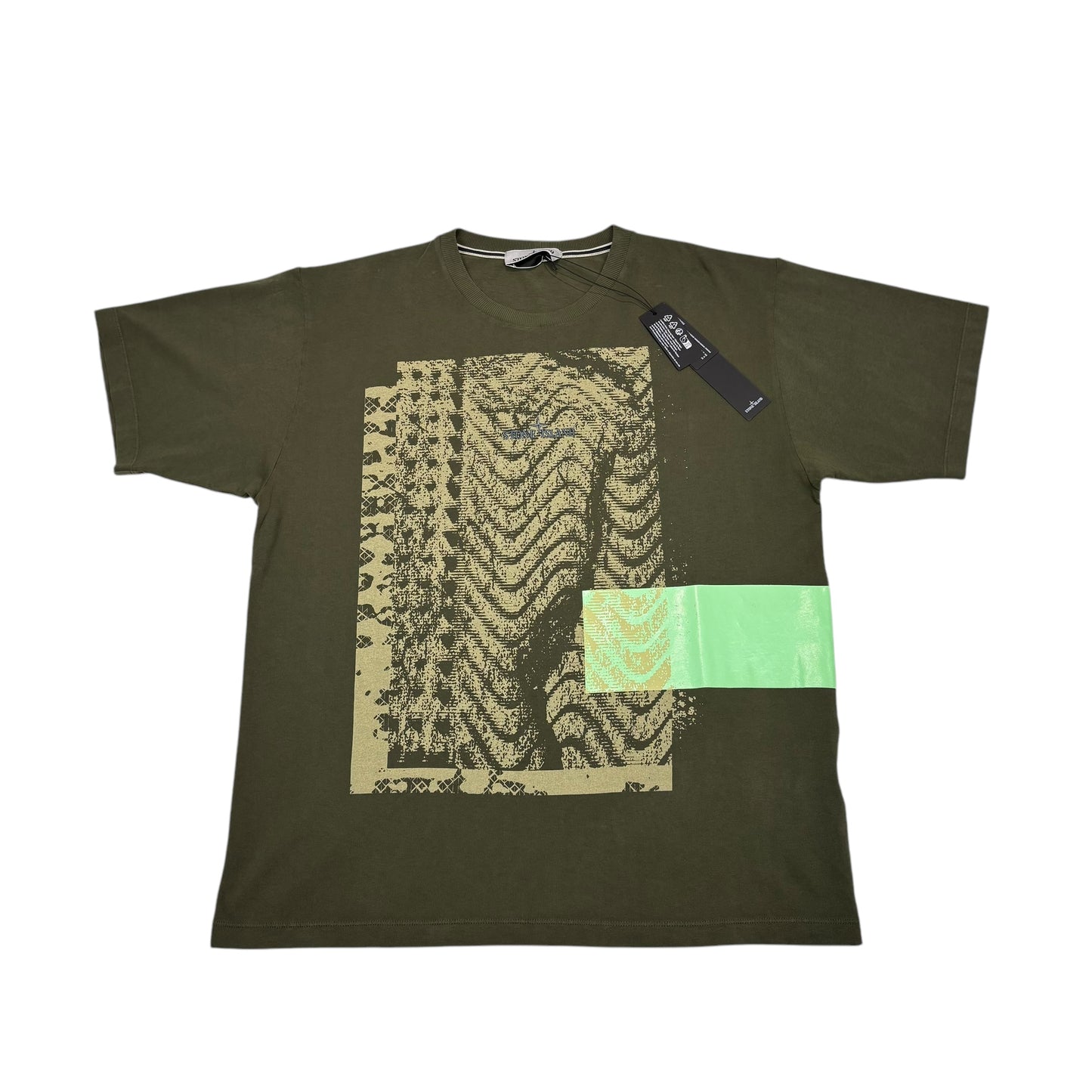 Stone Island Green Large Logo Design TShirts