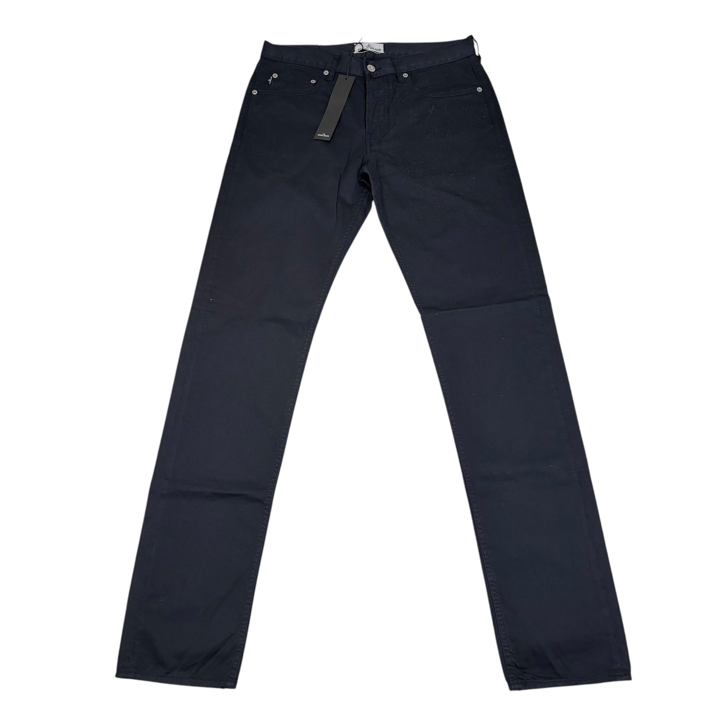 Stone Island Navy Blue Brushed Cotton Type-CO Compass Patch Jeans