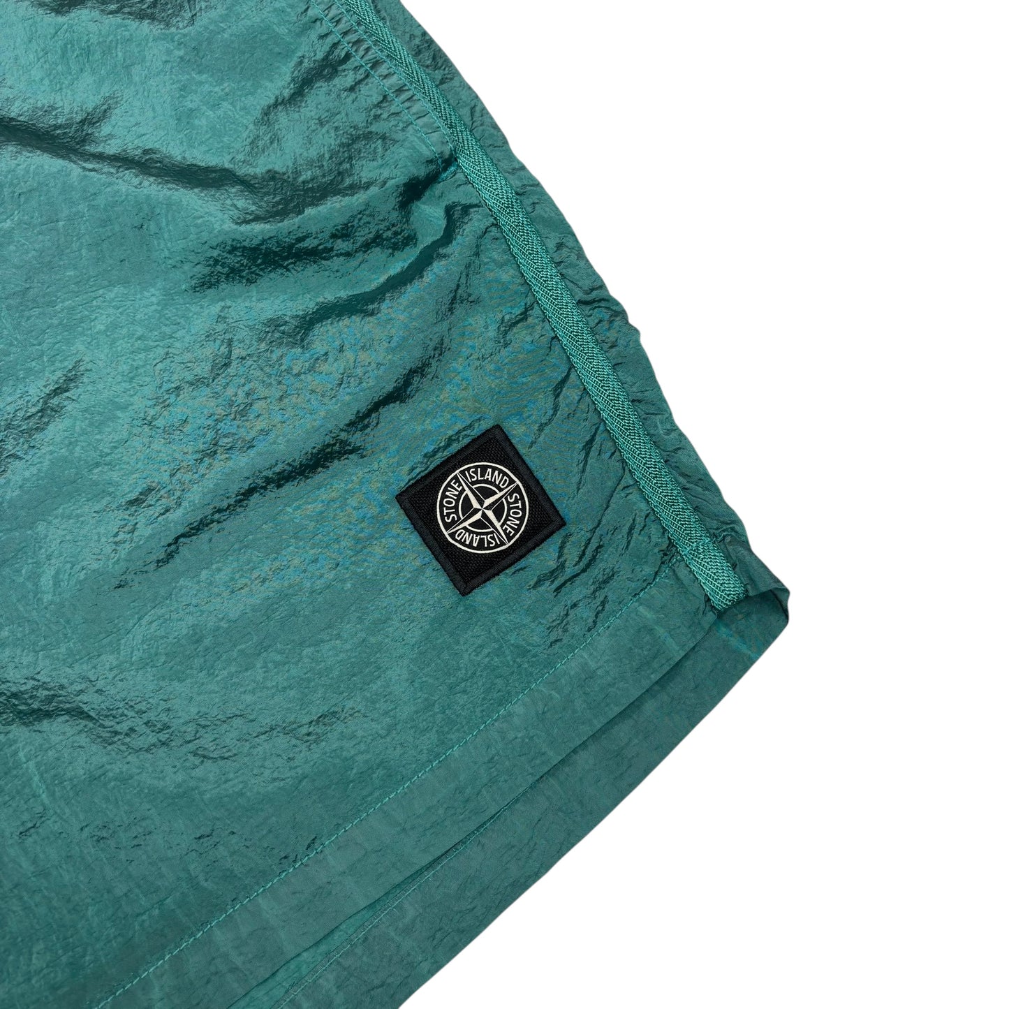 Stone Island Turquoise Nylon Metal Patch Logo Swim Shorts