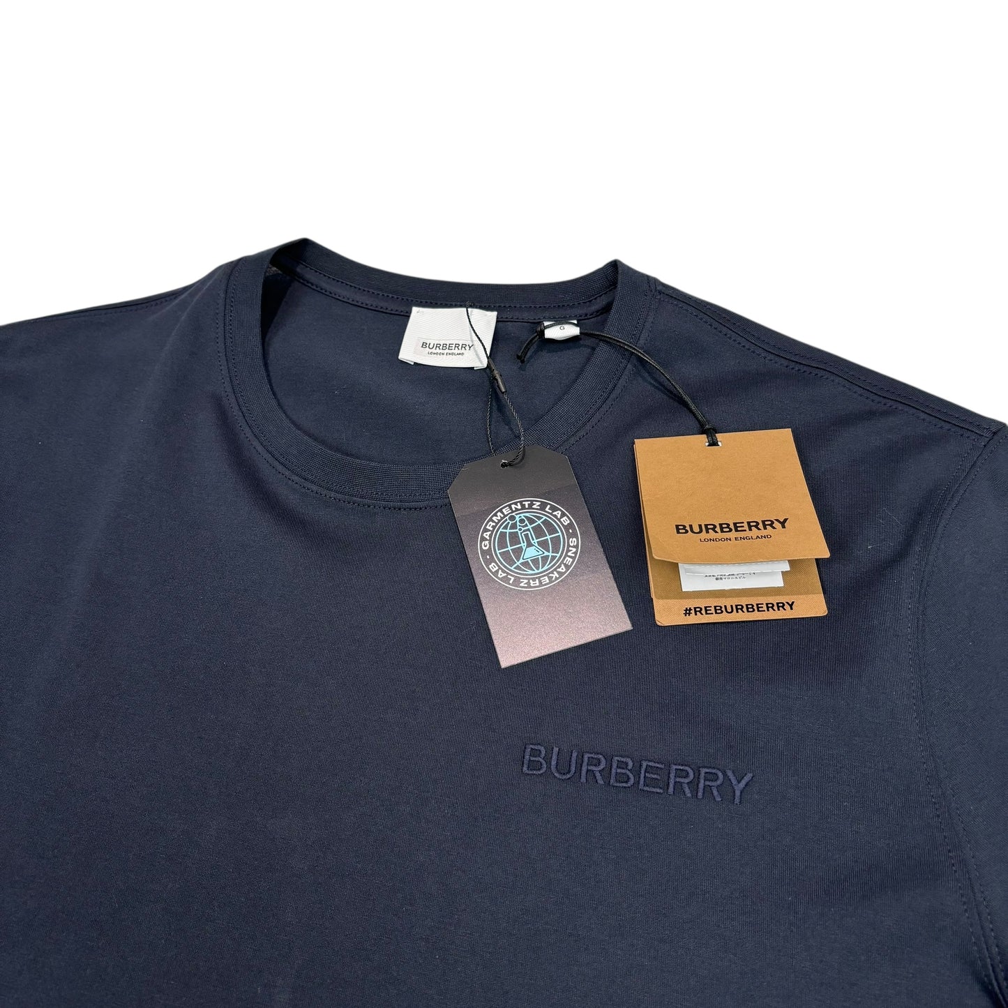 Burberry Navy Blue Logo-Embroidery Tshirt