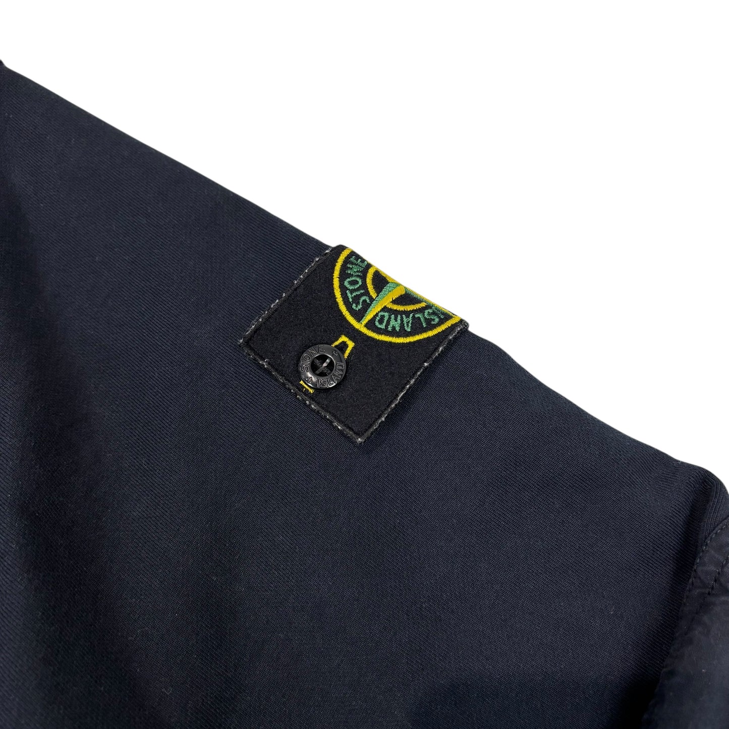 Stone Island Navy Blue Padded Compass-Patch Crewneck Jumper