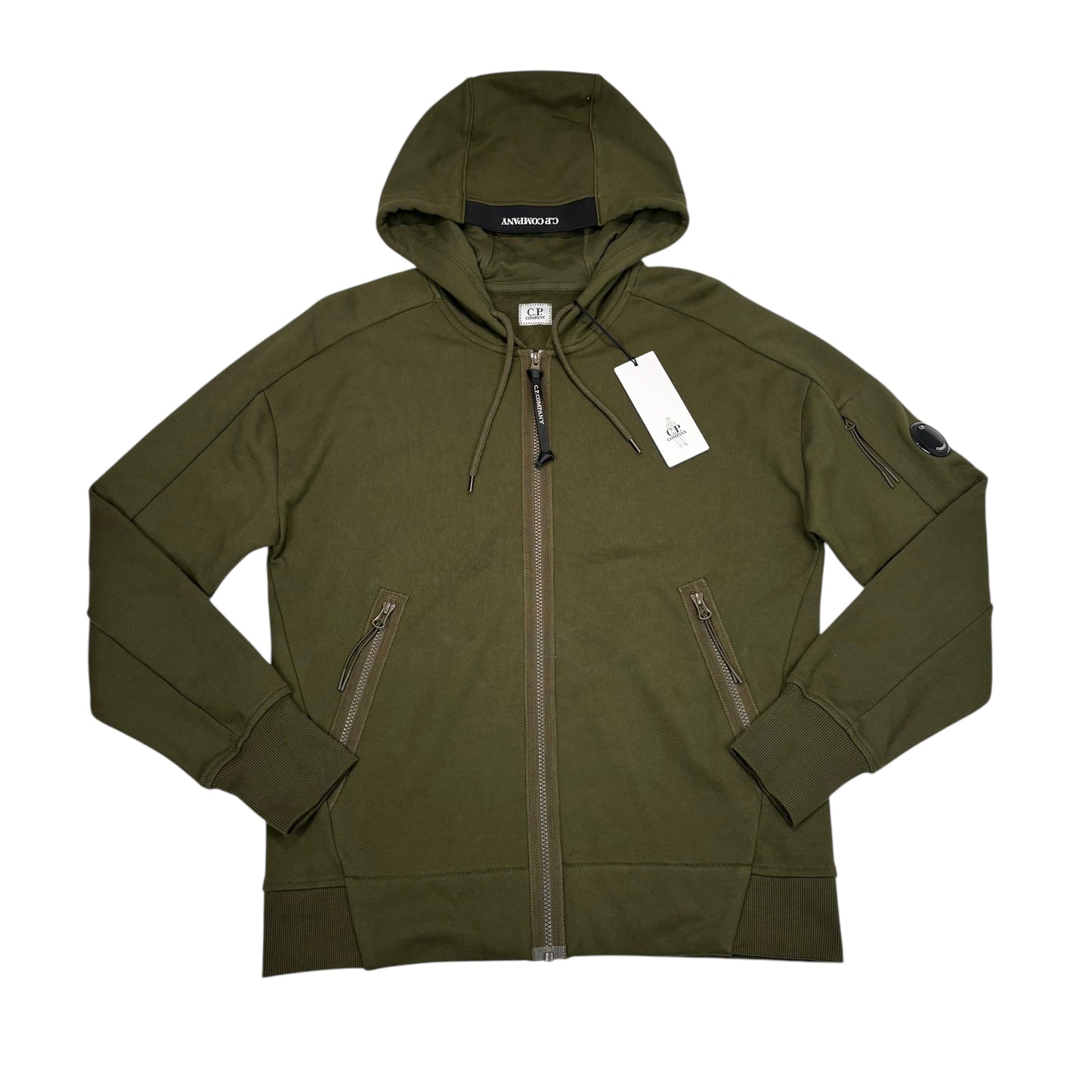 CP Company Duck Green Single Goggle Hooded Zip Up Jacket