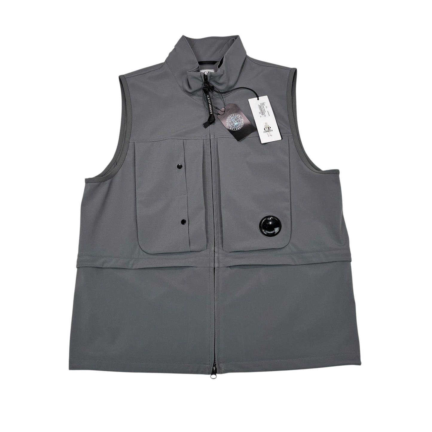 CP Company Smoked Pearl Grey Shell-R Single Goggle Gilet