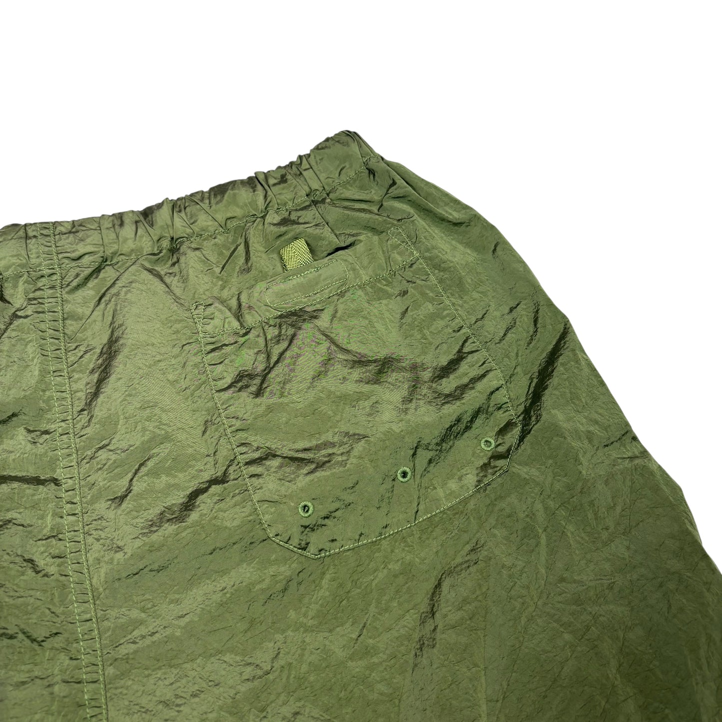 Stone Island Sage Green Nylon Metal Patch Logo Swim Shorts