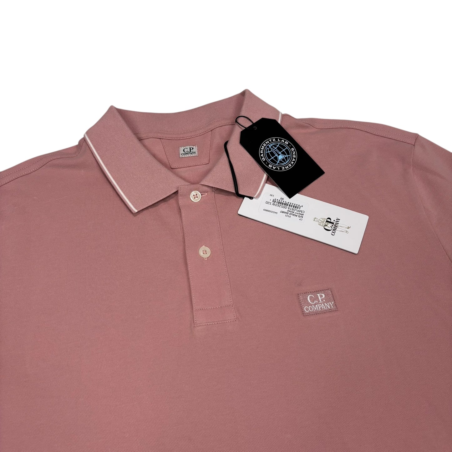 CP Company Misty Rose Stretch Piquet Box Logo Polo Shirt