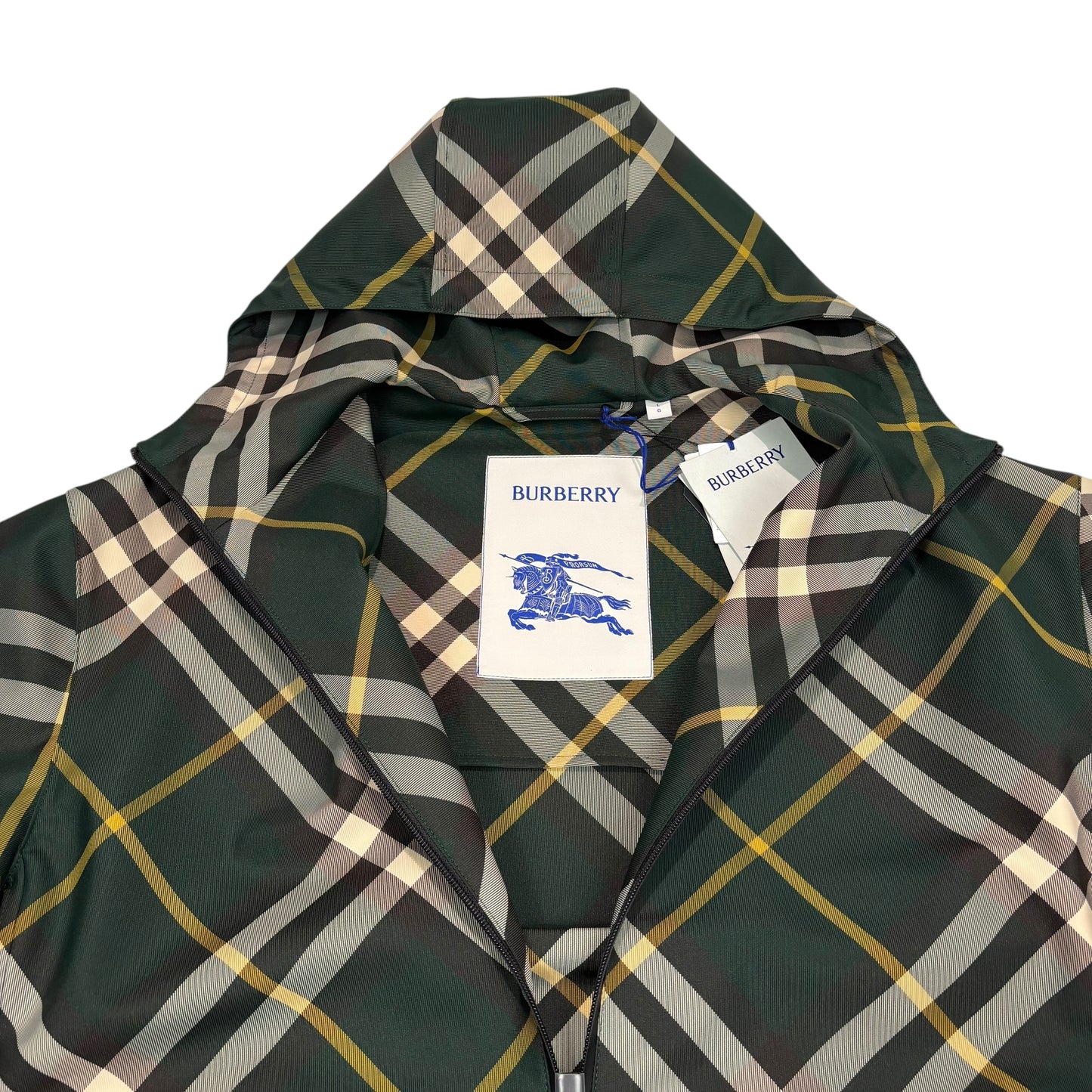 Burberry Green Checked Design Jacket