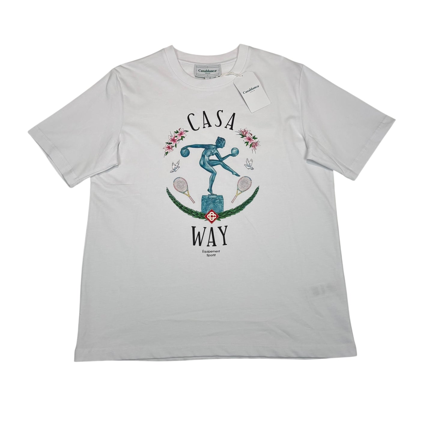 Casa Blanca White Statue En Marbre Printed Tshirt