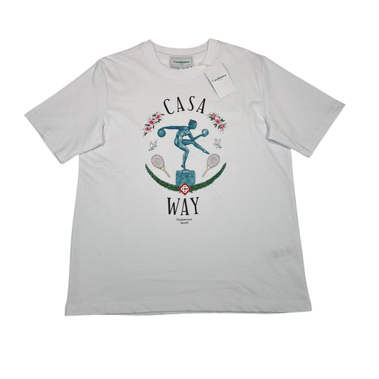 Casa Blanca White Statue En Marbre Printed Tshirt