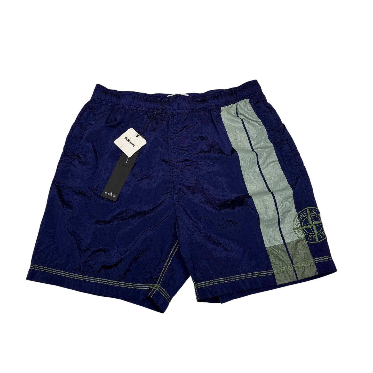 Stone Island Navy Blue Nylon Metal Embroidered Logo Swim Shorts