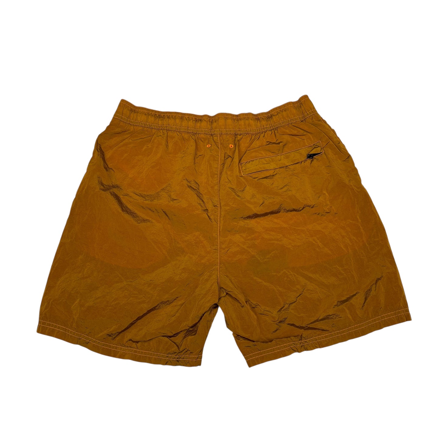 Stone Island Orange Nylon Metal Patch Logo Long Swim Shorts