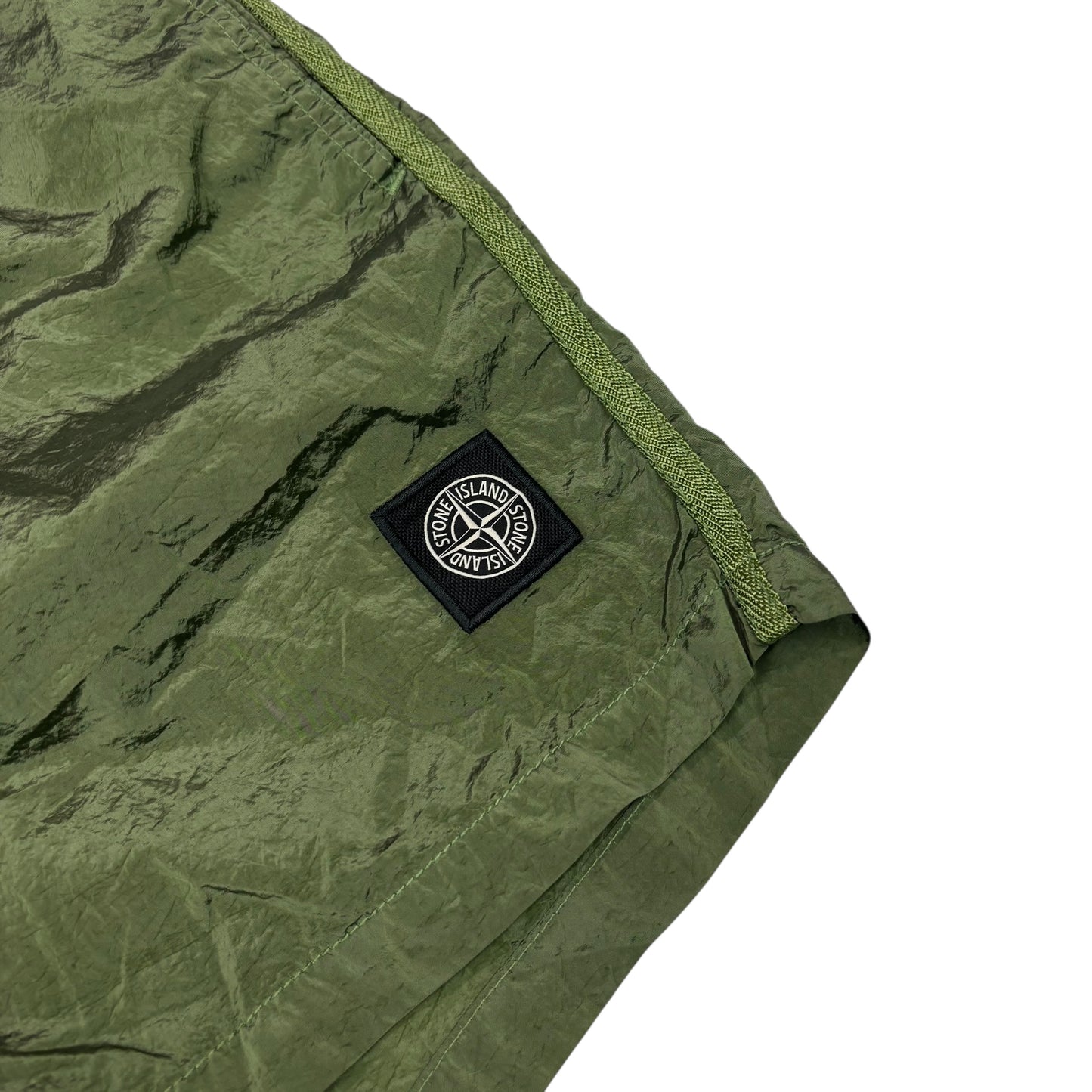 Stone Island Sage Green Nylon Metal Patch Logo Swim Shorts