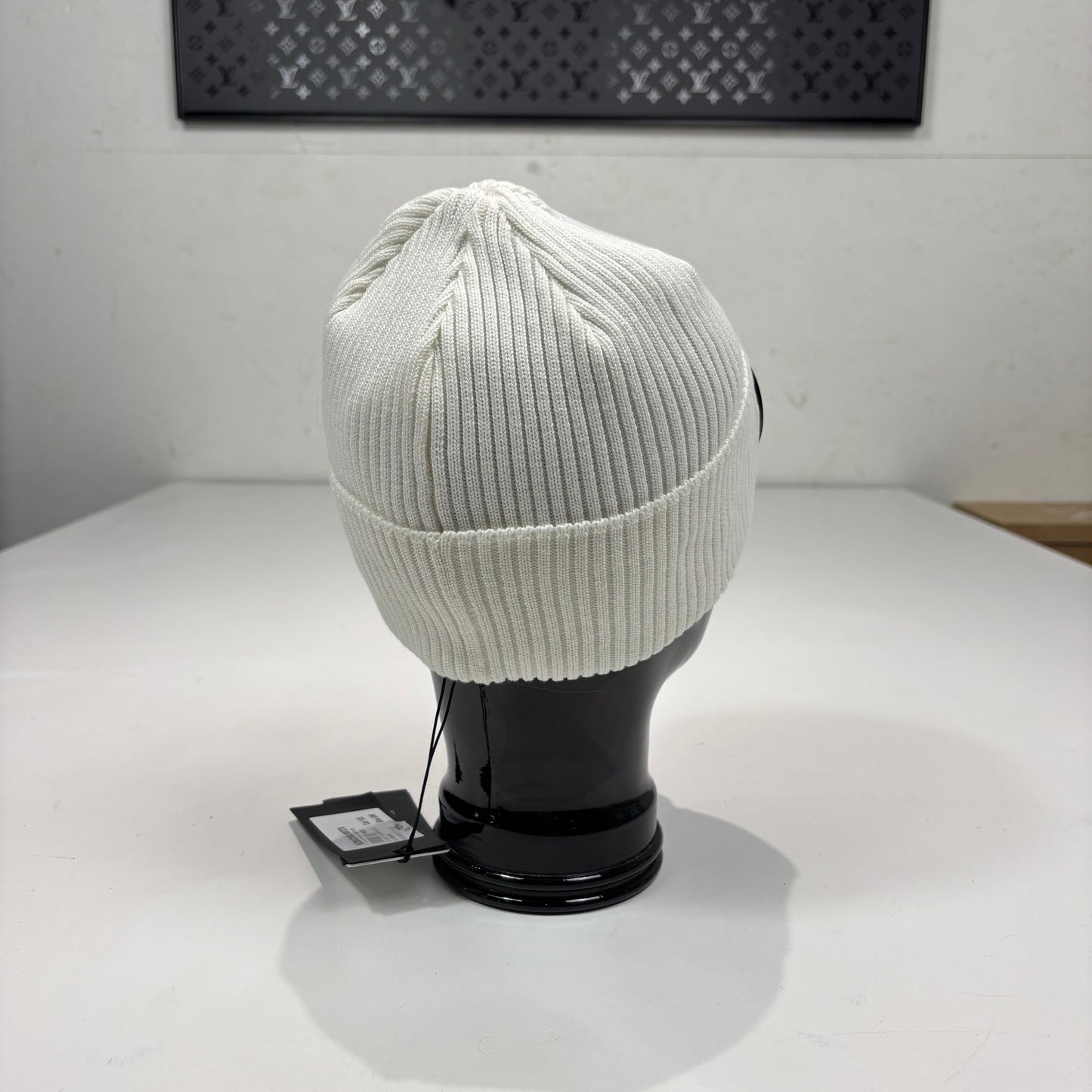 CP Company White Double Goggle lightweight Cotton Beanie