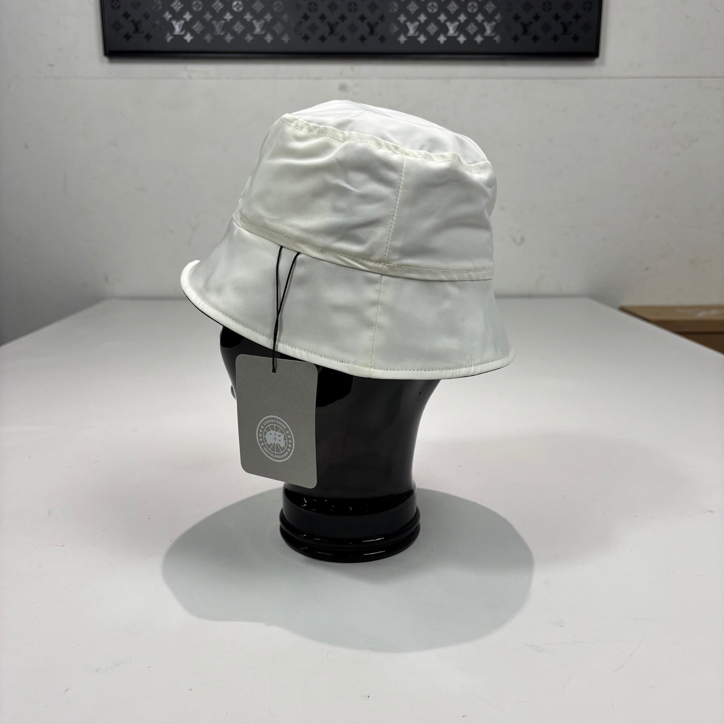 Canada Goose White and Black Reversible Bucket Hat