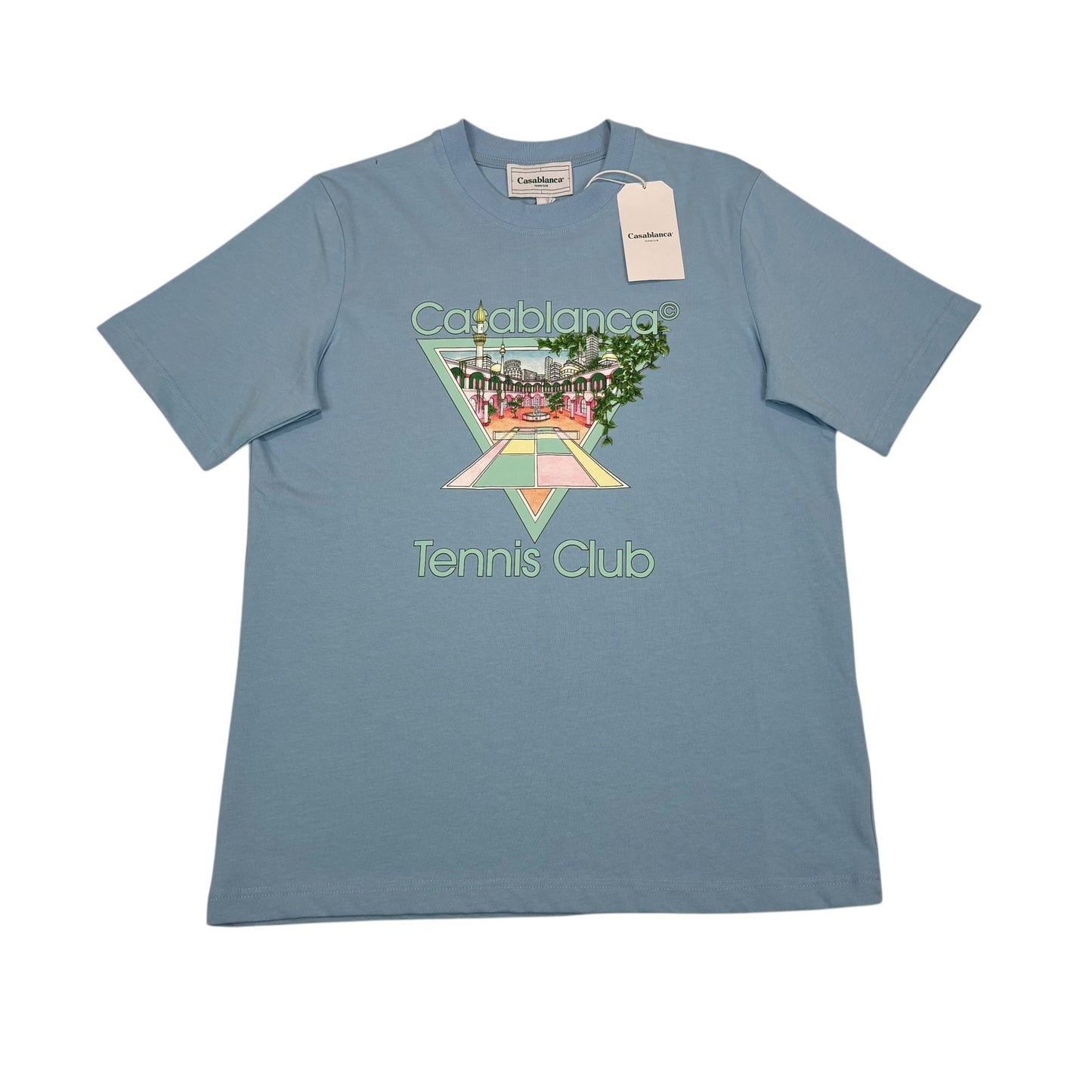 Casa Blanca Pale Blue Tennis Club Pastelle Printed Tshirt