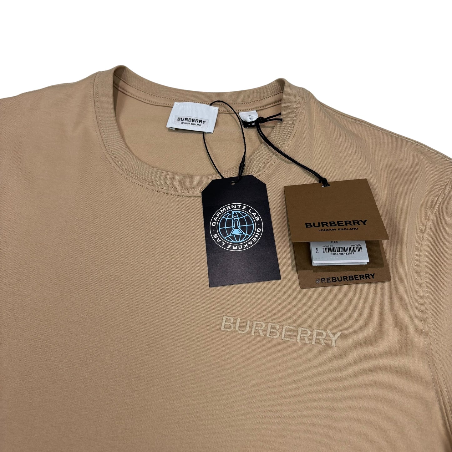 Burberry Beige Logo-Embroidery Tshirt