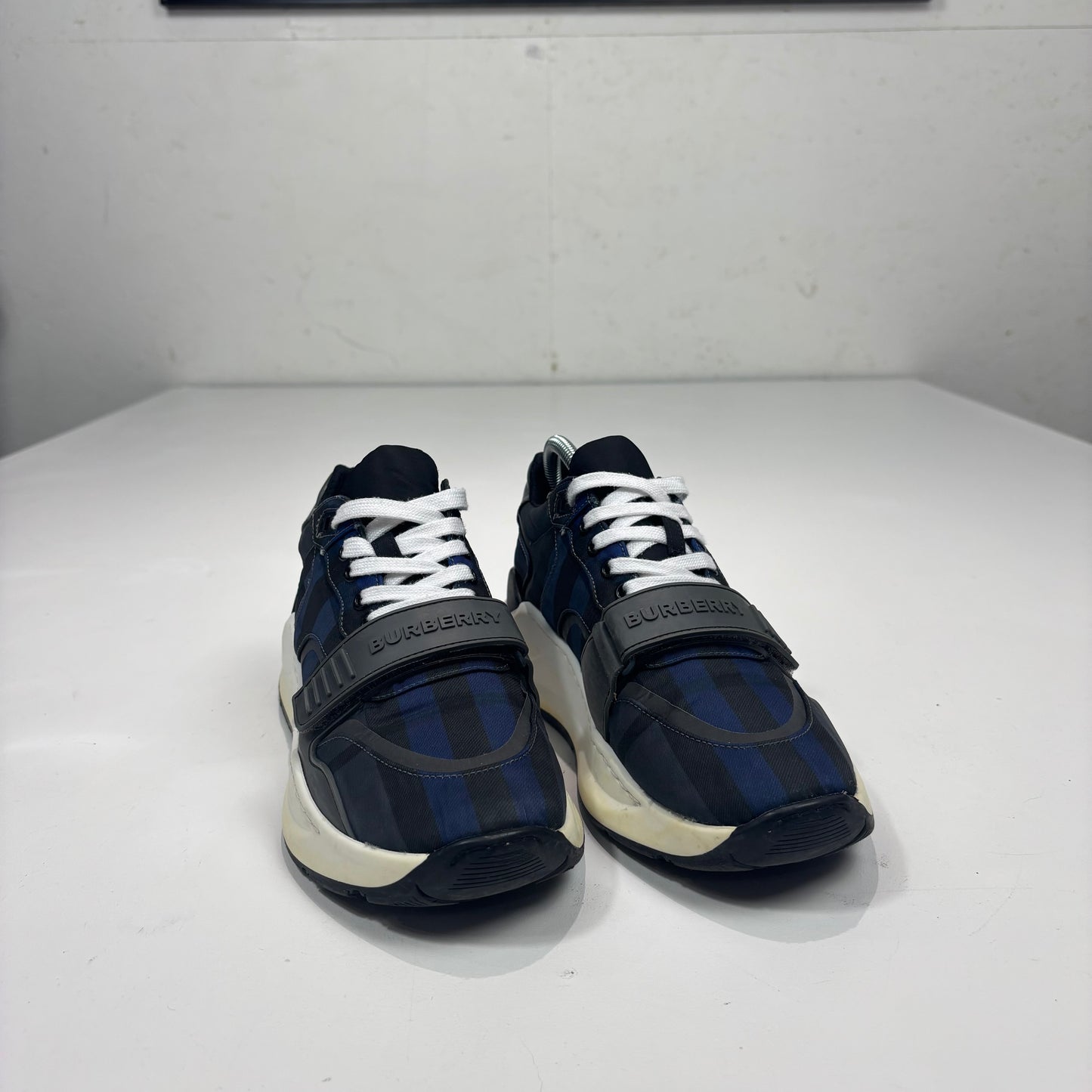 Burberry Royal Blue Checked Men’s Trainers