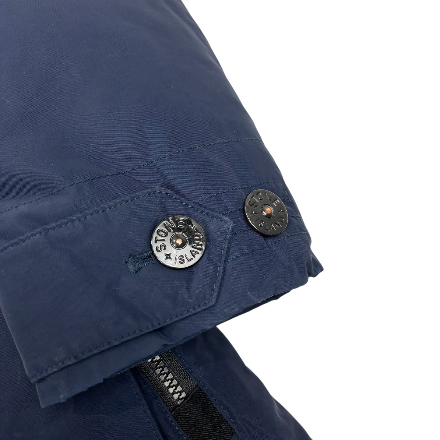 Stone Island Navy Blue Micro Reps Down Long Line Puffer Coat