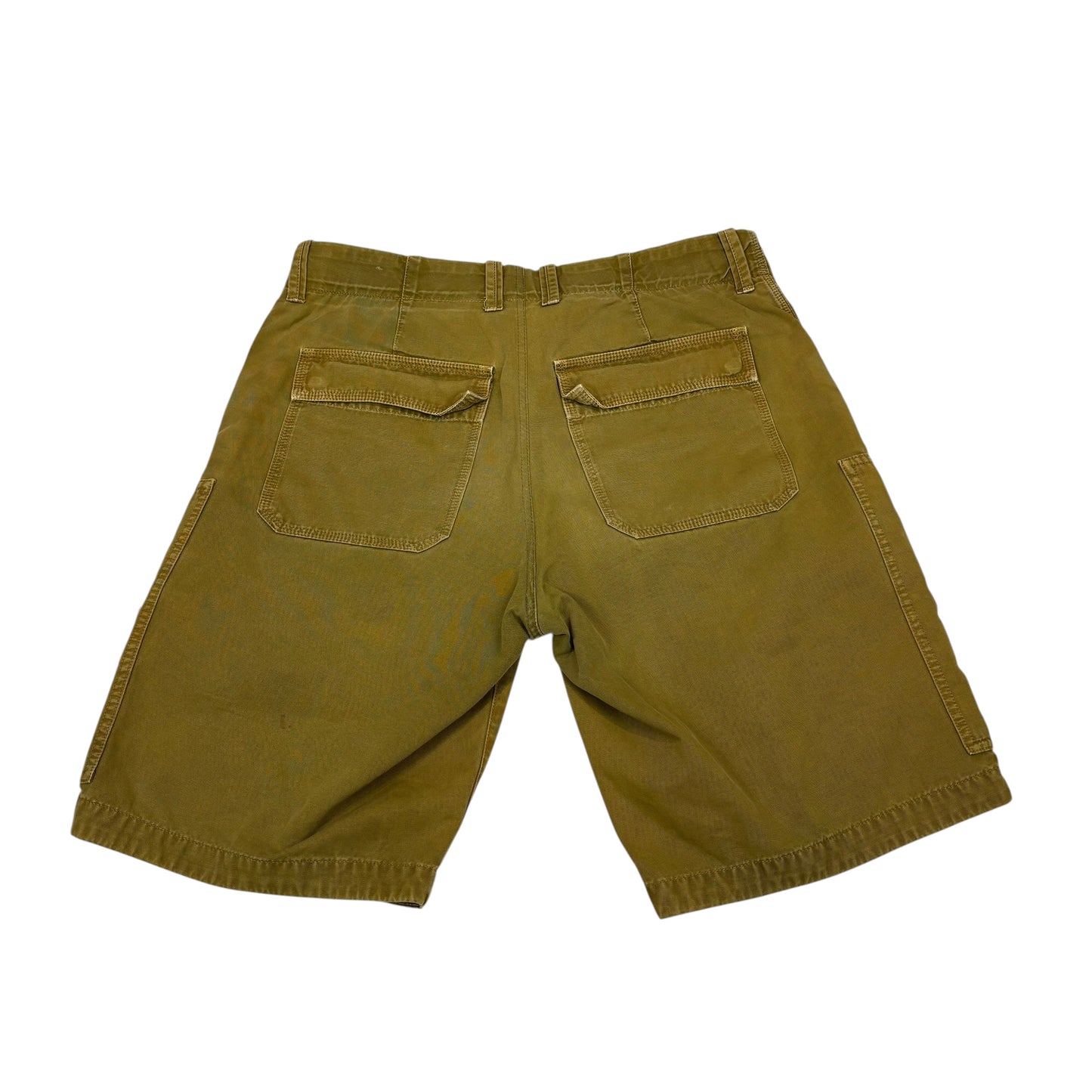 Stone Island Mustard Yellow Compass Patch Cargo Shorts