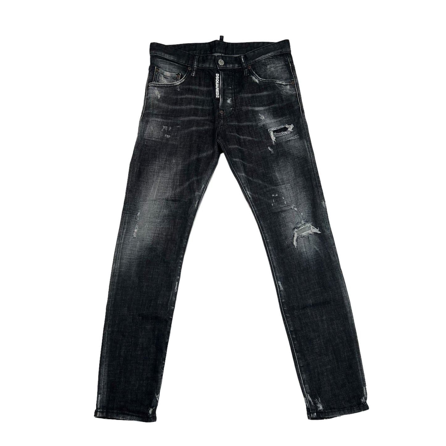 Dsquared2 Black Denim Ripped Jeans