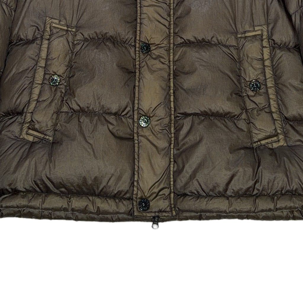 Stone Island Garment Dyed Down 26 GR X SQM N Hooded Jacket – Brown