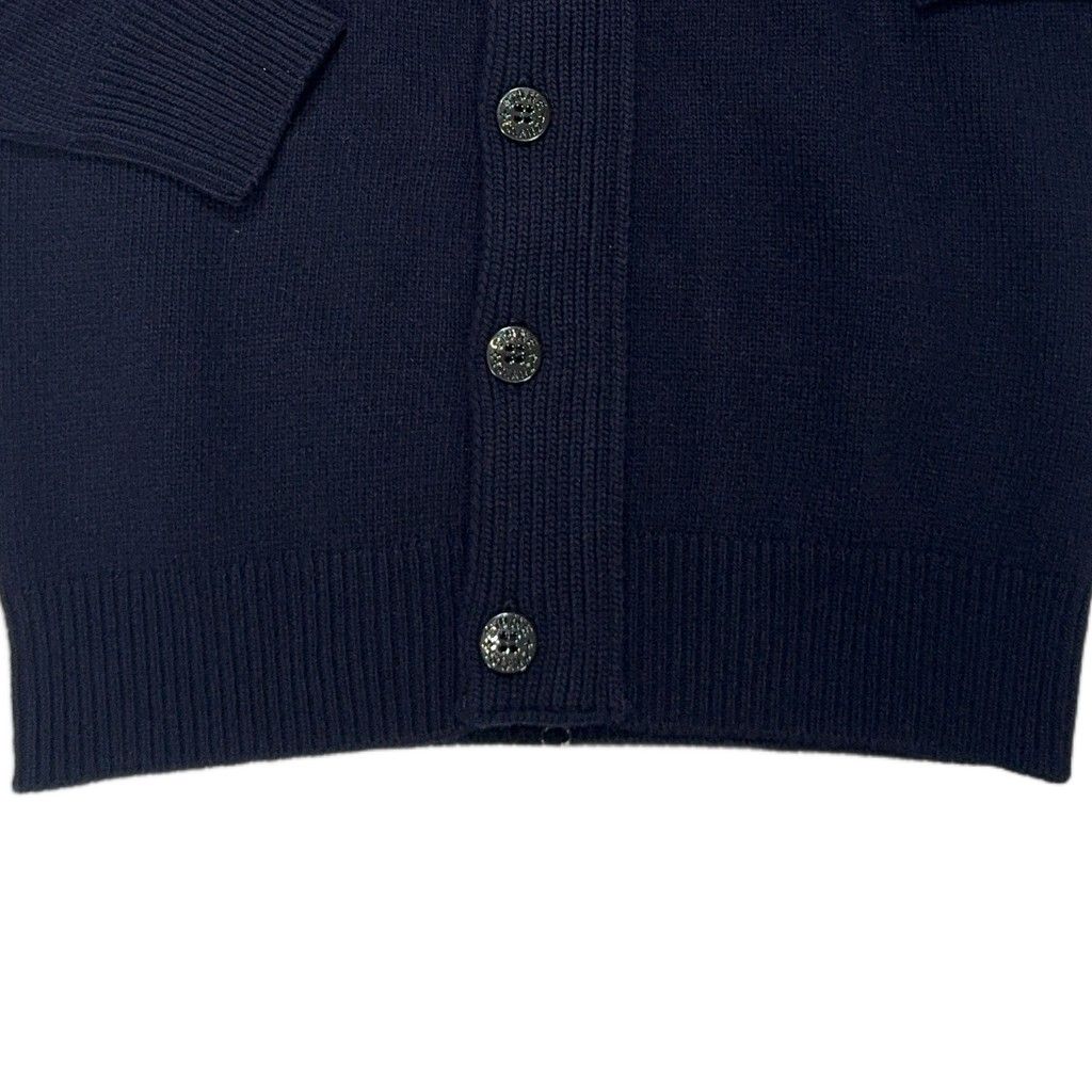 Stone Island Button-Up Ribbed Cardigan – Navy