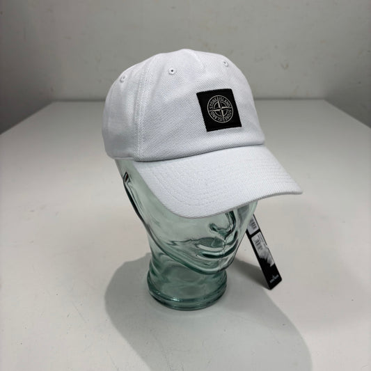 Stone Island White Patch Logo Adjustable Cap