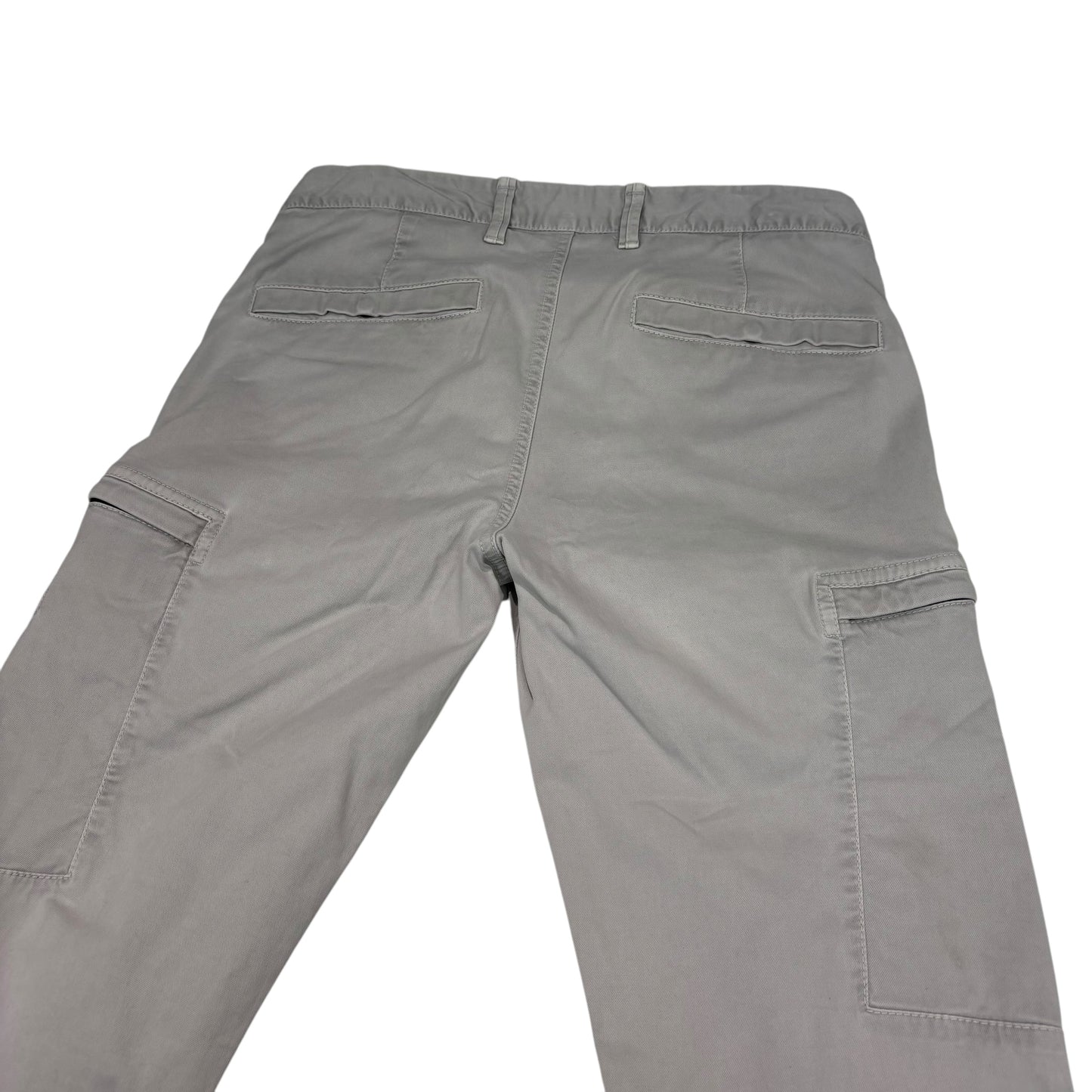 Stone Island Light Grey Compass-Patch Cotton Cargo Trousers