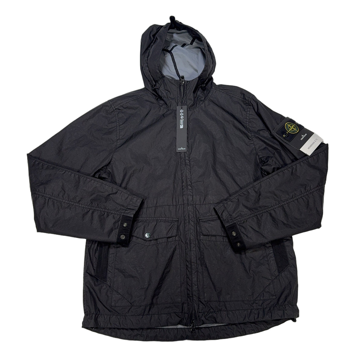 Stone Island Membrana 3L- TC Lightweight Hooded Jacket – Black
