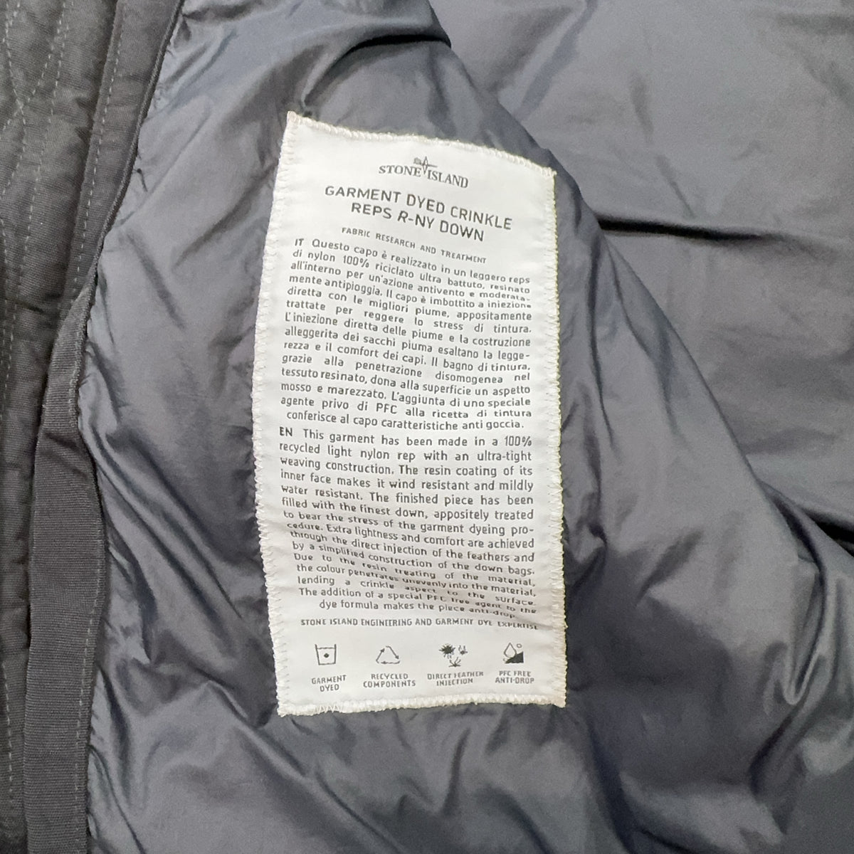Stone Island Garment Dyed Crinkle Reps Jacket – Black