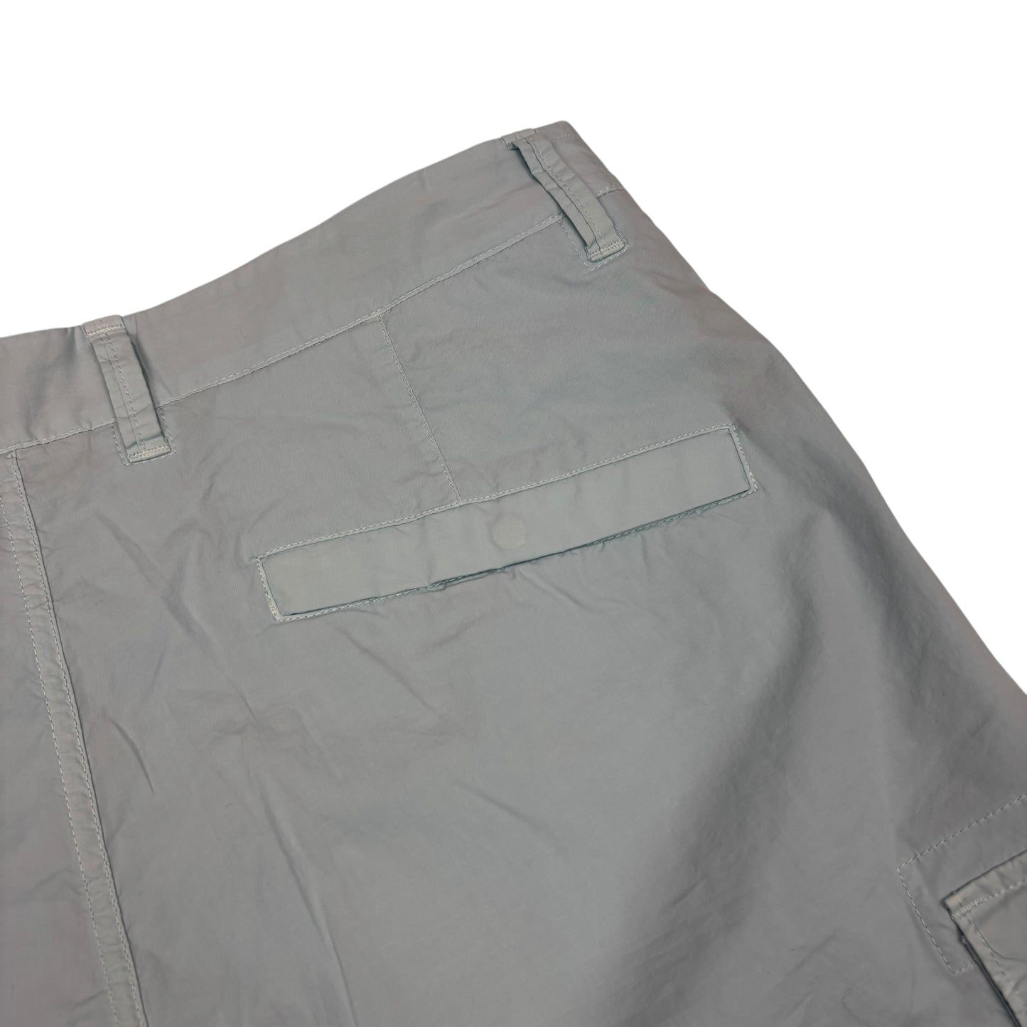 Stone Island Ice Blue Compass-Patch Cargo Shorts