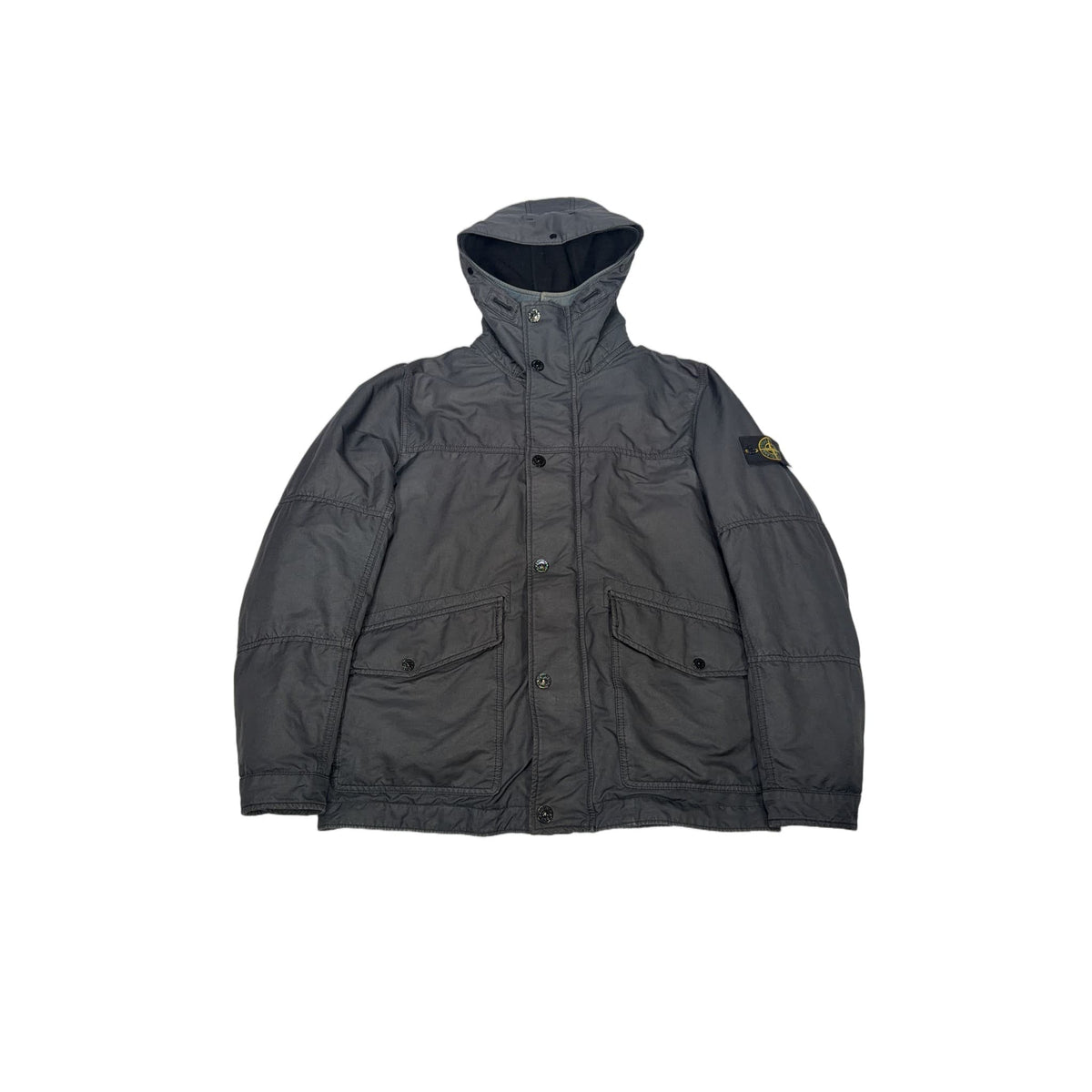 Stone Island Hooded Utility Jacket With Dutch Rope Liner – Grey