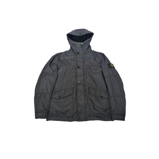 Stone Island Hooded Utility Jacket With Dutch Rope Liner – Grey