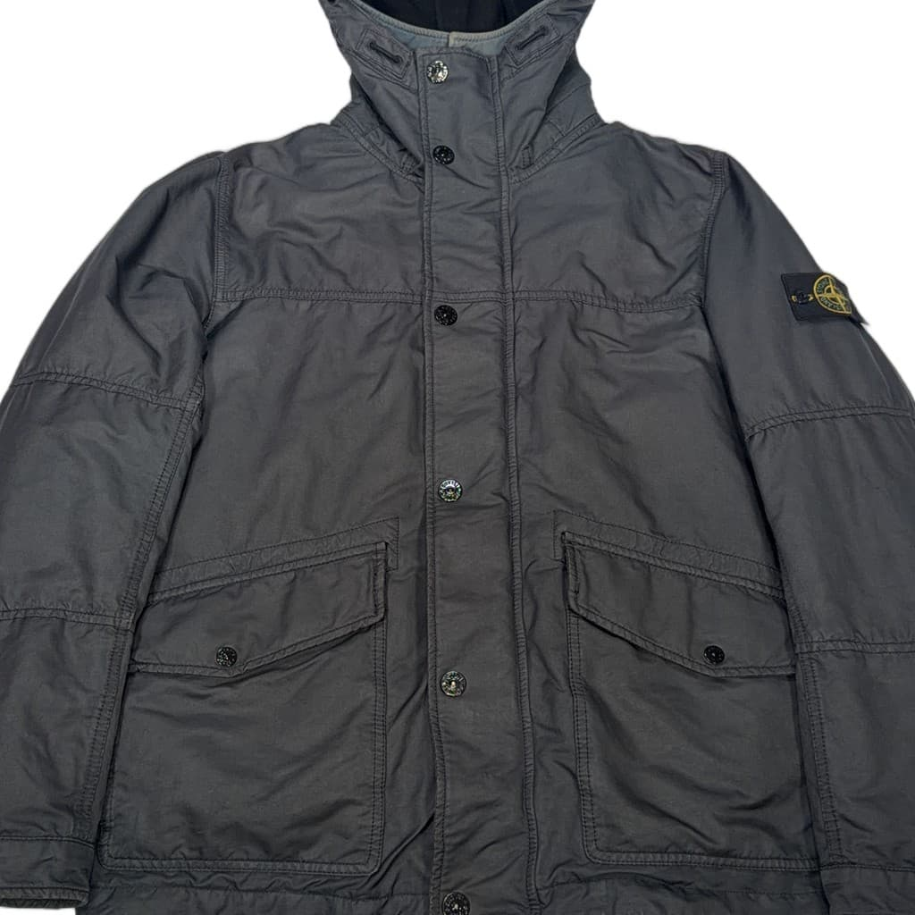 Stone Island Hooded Utility Jacket With Dutch Rope Liner – Grey