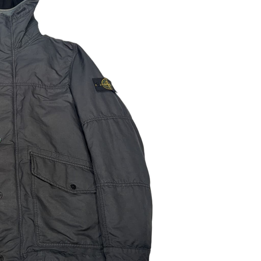 Stone Island Hooded Utility Jacket With Dutch Rope Liner – Grey