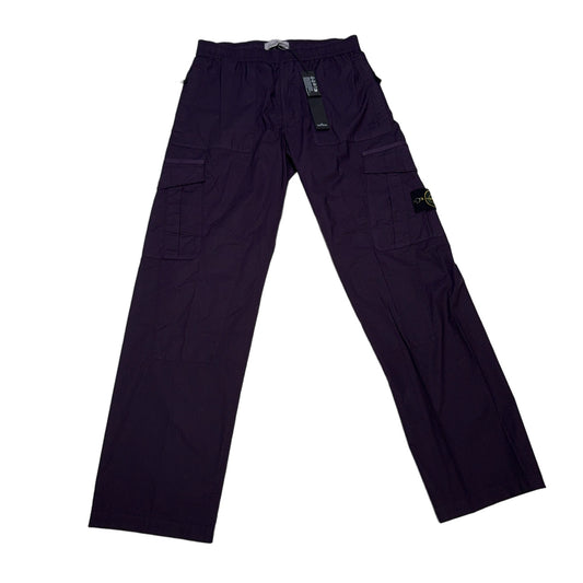 Stone Island Straight Leg Cargo Trousers – Purple