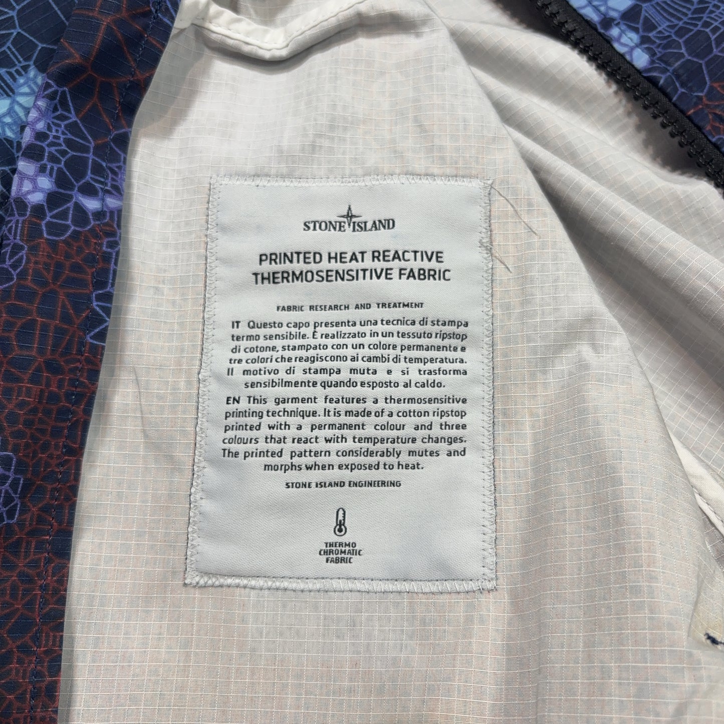 Stone Island Printed Heat Reactive Thermosensitive Fabric Navy Jacket