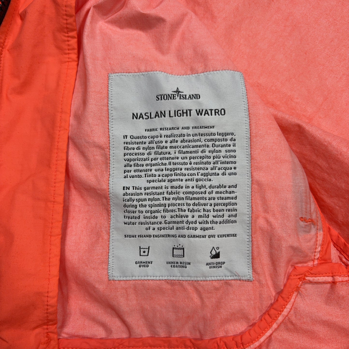 Stone Island Naslan Light Watro Orange Hooded Jacket