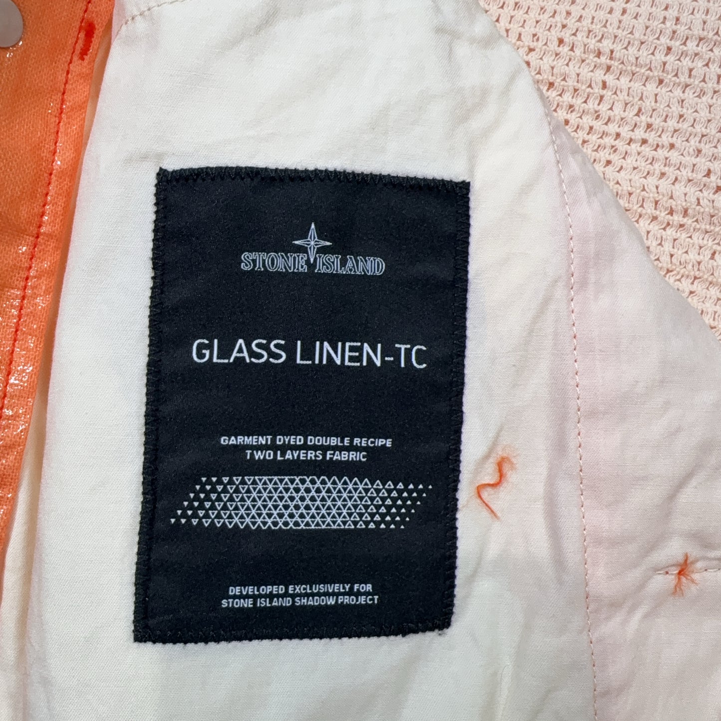 Stone Island Shadow Project Glass Linen-TC Orange Jacket