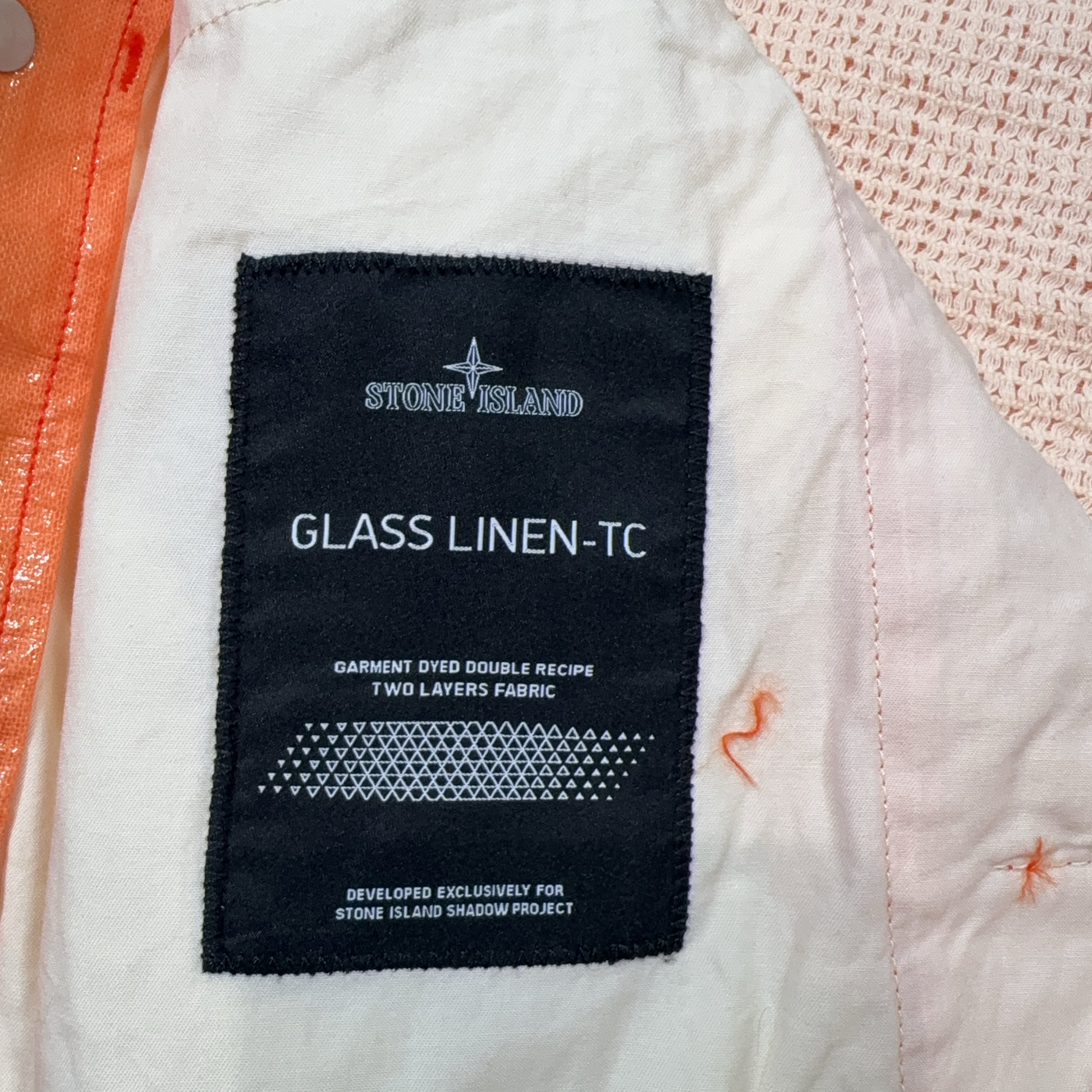 Stone Island Shadow Project Glass Linen-TC Orange Jacket