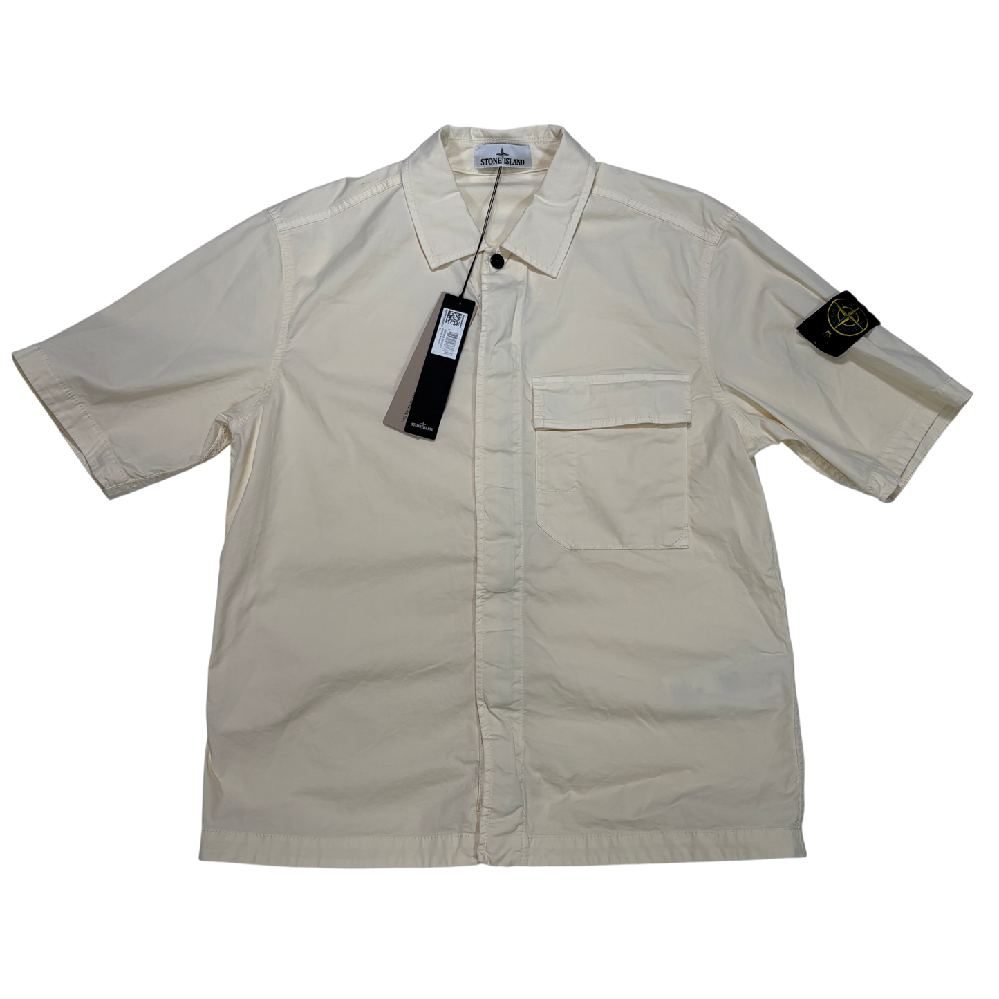 Stone Island Shoulder Badge Overshirt Beige Tops