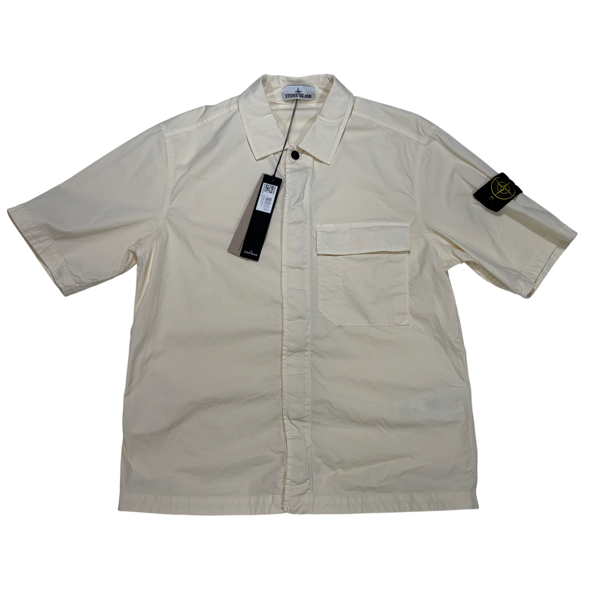 Stone Island Shoulder Badge Overshirt Beige Tops