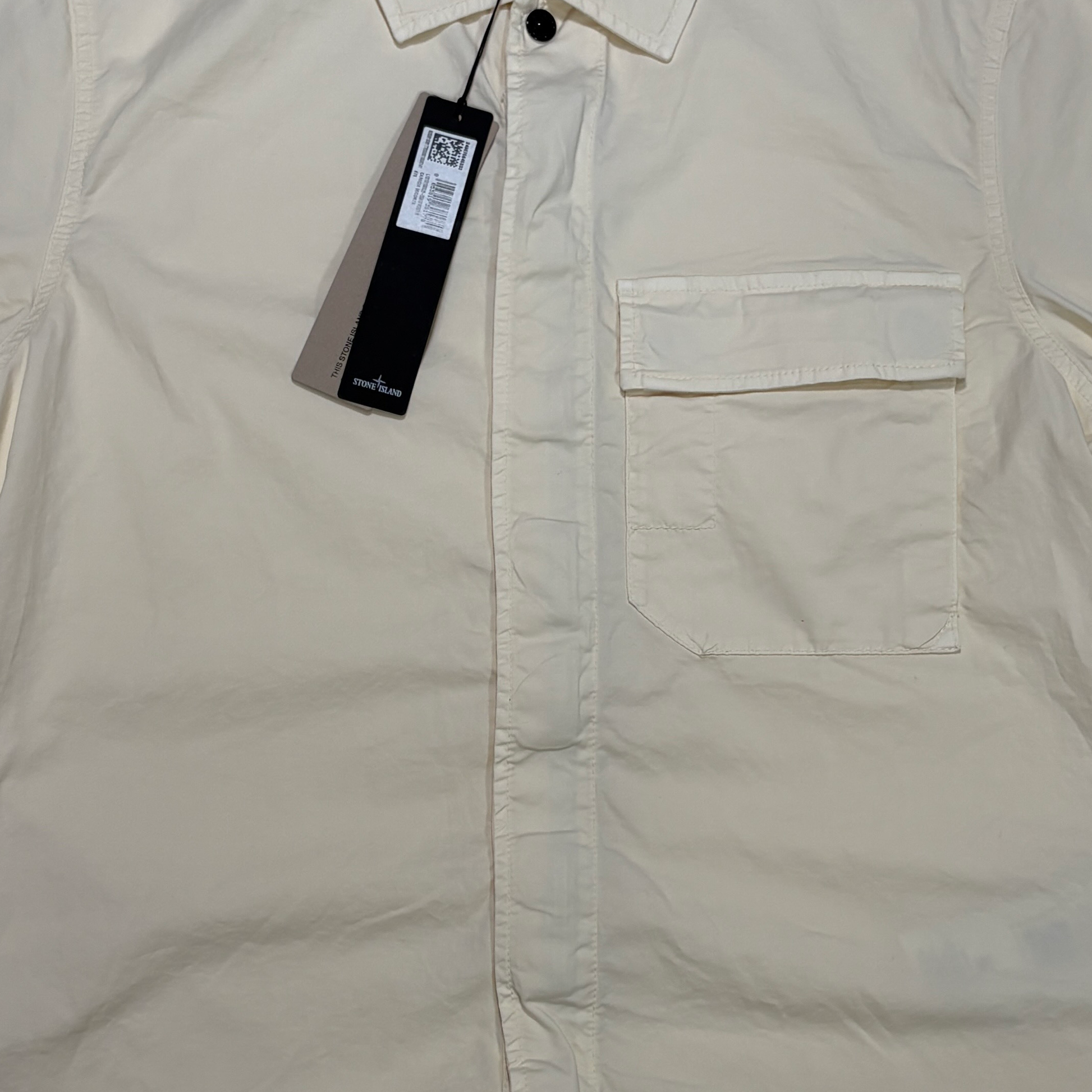 Stone Island Shoulder Badge Overshirt Beige Tops