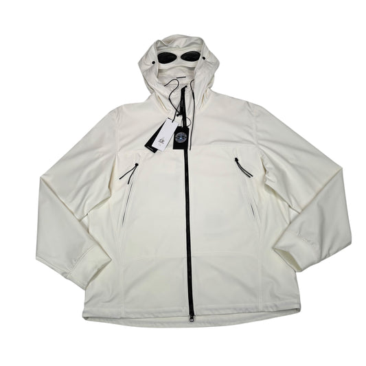 CP Company White Double Goggle Soft Shell Jacket