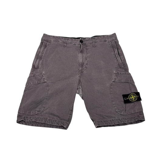 Stone Island Grey Cotton Cargo Shorts