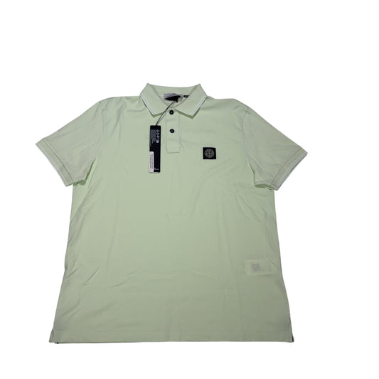 Stone Island Logo Patch Green Polo Shirt