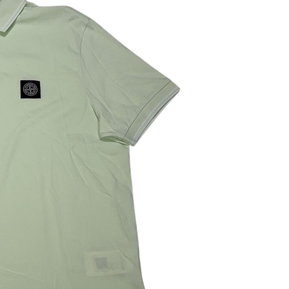 Stone Island Logo Patch Green Polo Shirt