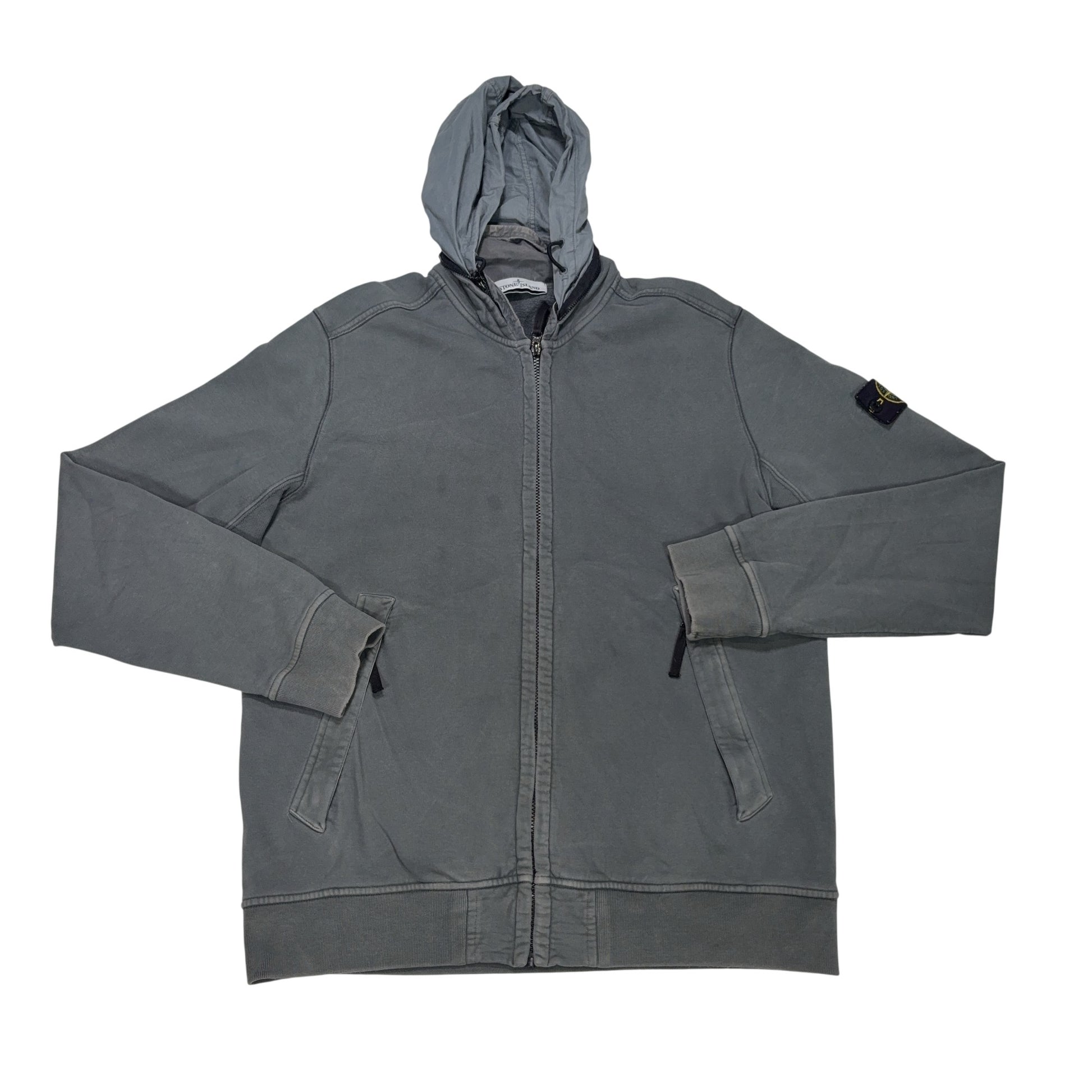 Stone Island With Tuck Away Hood Grey Hoodie